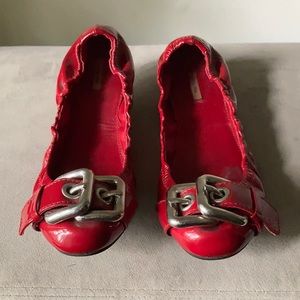 Miu Miu red patent leather flats 38 1/2